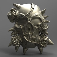 Skull and roses pendant - Thumbnail 5