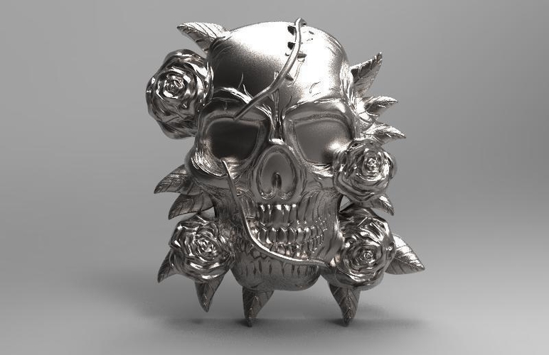 Skull and roses pendant 3D Print 465932