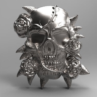 Skull and roses pendant - Thumbnail 7