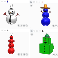 Small Snowman with configurator 3D Printing 465977