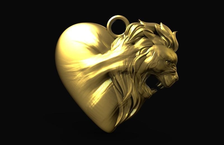 Lion heart pendant