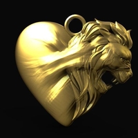 Small Lion heart pendant 3D Printing 466093