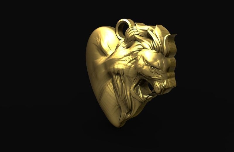 Lion heart pendant 3D Print 466094