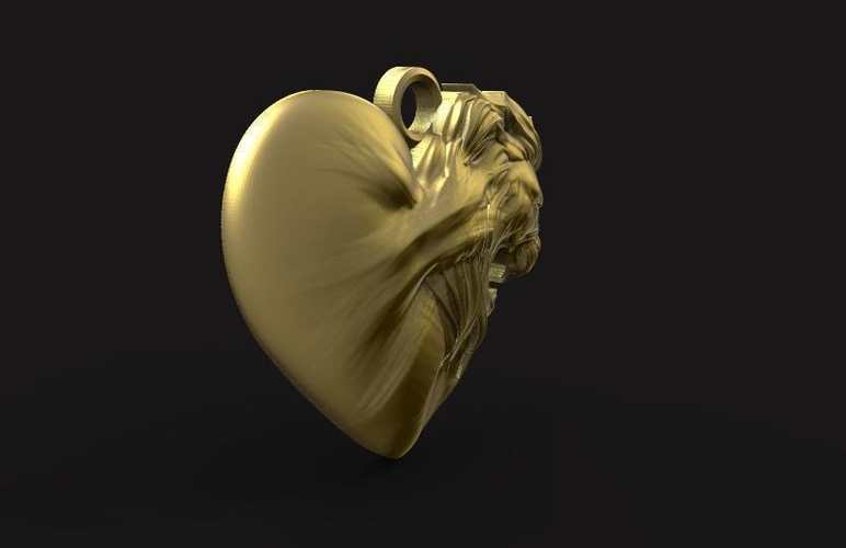 Lion heart pendant 3D Print 466095