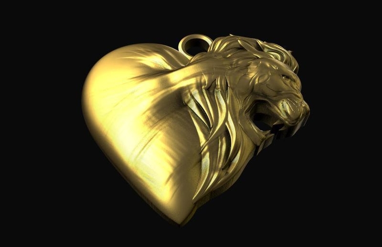 Lion heart pendant 3D Print 466096