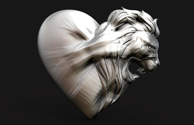 Lion heart pendant 3D Print 466097