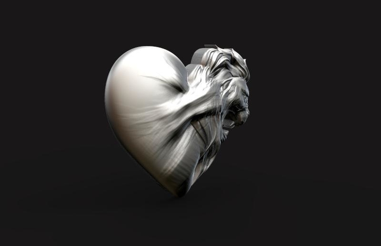 Lion heart pendant 3D Print 466098