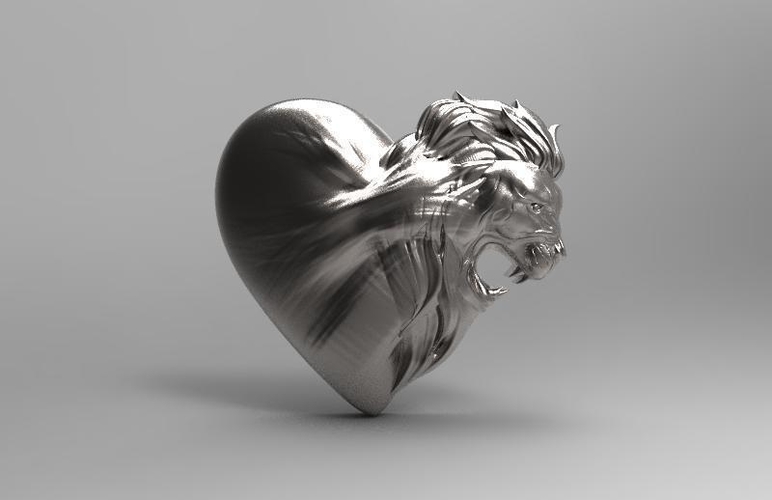 Lion heart pendant 3D Print 466099