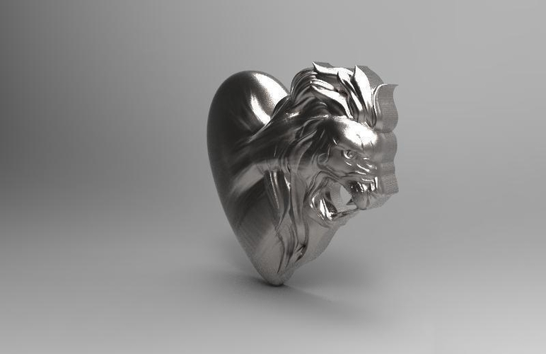 Lion heart pendant 3D Print 466100