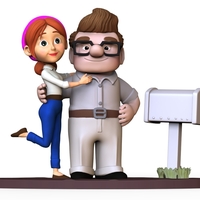 Small Carl and Ellie young 2 - Topcake for wedding 3D Printing 466120