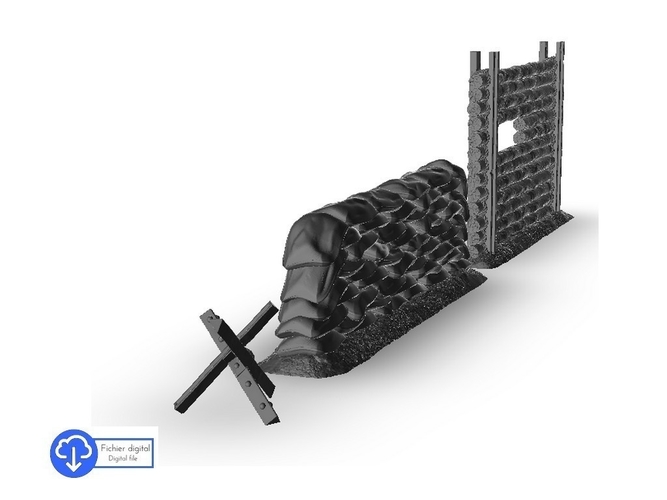 Set of barricades : hedgehod wooden sandbags 3D Print 466193