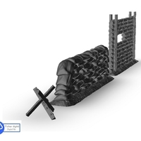 Set of barricades : hedgehod wooden sandbags - Thumbnail 1