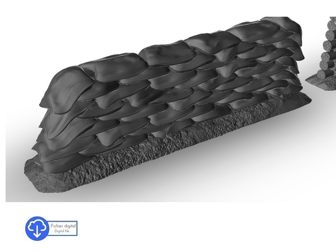 Set of barricades : hedgehod wooden sandbags 3D Print 466196