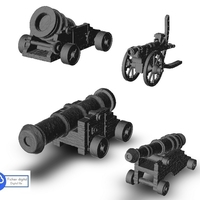Small Medieval canons & mortars 3D Printing 466198