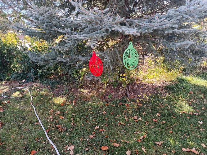 Pair of flat Christmas Ornaments 3D Print 466740