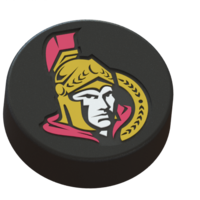 Small Ottawa Senators logo on ice hockey puck 3D Printing 46687