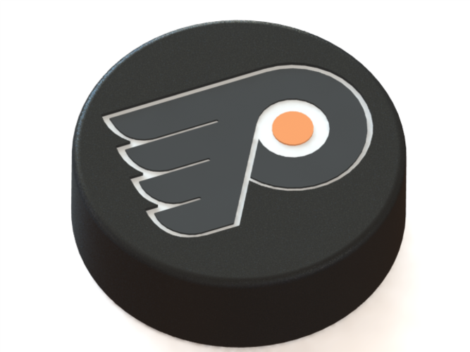 Philadelphia Flyers logo on ice hockey puck 3D Print 46689