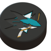 Small San Jose Sharks logo on ice hockey puck 3D Printing 46707