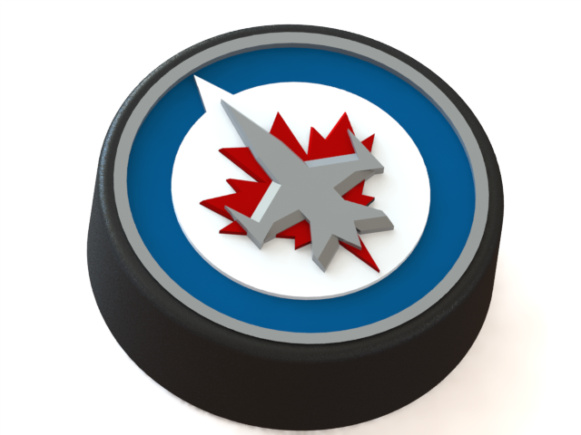 3d Printed Winnipeg Jets Logo On Ice Hockey Puck By Rysard Poplavskij Pinshape