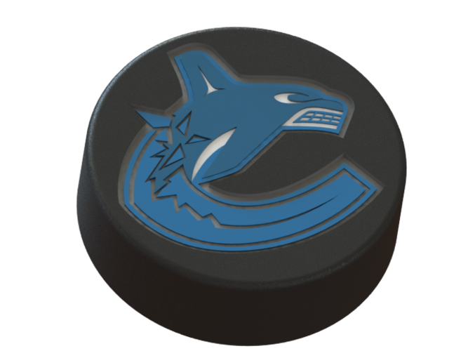 Vancouver Canucks logo on ice hockey puck 3D Print 46713