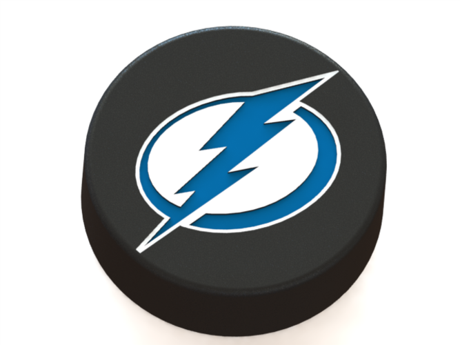 Tampa Bay Lightning logo on ice hockey puck