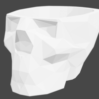Small Low Poly Skull Plant Pot 3D Printing 467255