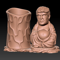 TRUMP BUDDHA PEN HOLDER 1 - Thumbnail 1