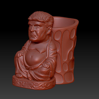 Small TRUMP BUDDHA PEN HOLDER 2 3D Printing 467305