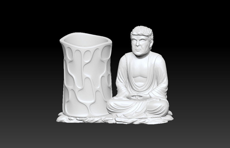 TRUMP BUDDHA PEN HOLDER 3