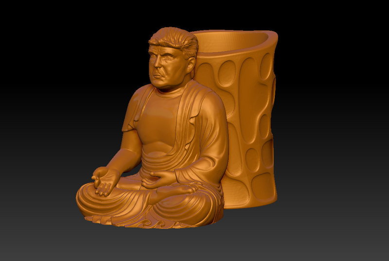 TRUMP BUDDHA PEN HOLDER 4