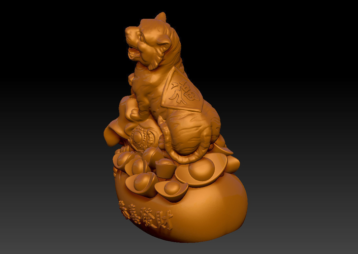 LUCKY TIGER NEW YEAR - CONGRATULATIONS FORTUNE DECORATION 1 3D Print 467318