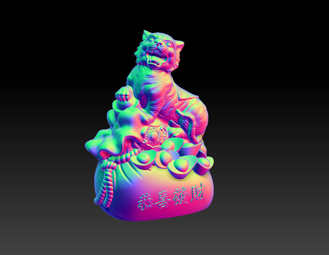 LUCKY TIGER NEW YEAR - CONGRATULATIONS FORTUNE DECORATION 1 3D Print 467319