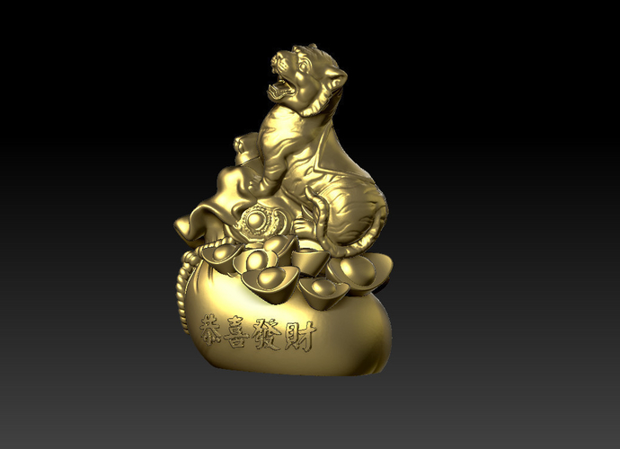 LUCKY TIGER NEW YEAR - CONGRATULATIONS FORTUNE DECORATION 1 3D Print 467321