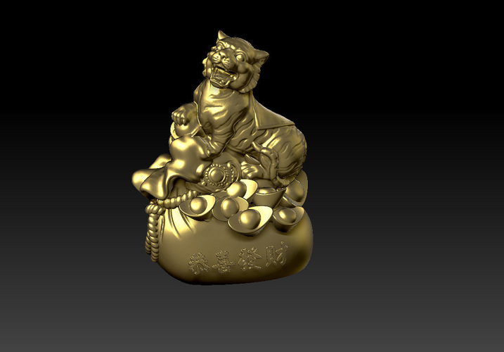 LUCKY TIGER NEW YEAR - CONGRATULATIONS FORTUNE DECORATION 1 3D Print 467322