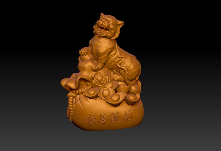 LUCKY TIGER NEW YEAR - CONGRATULATIONS FORTUNE DECORATION 1 3D Print 467323