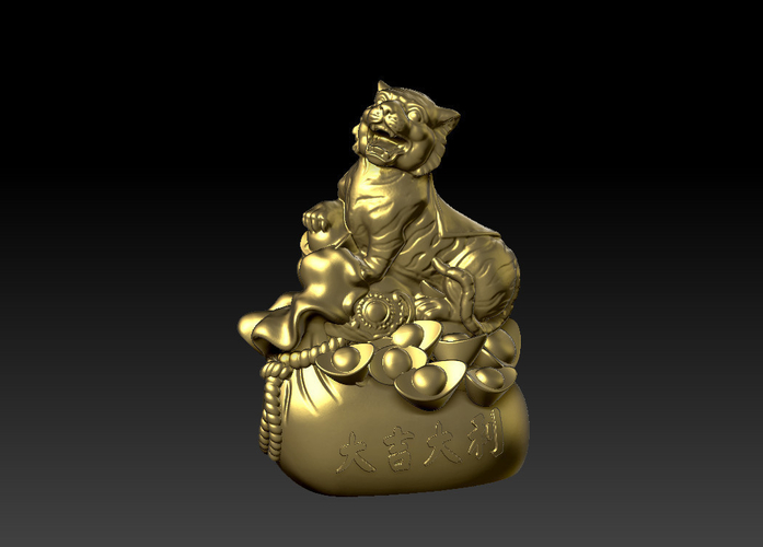 LUCKY TIGER NEW YEAR - CONGRATULATIONS FORTUNE DECORATION 2 3D Print 467326