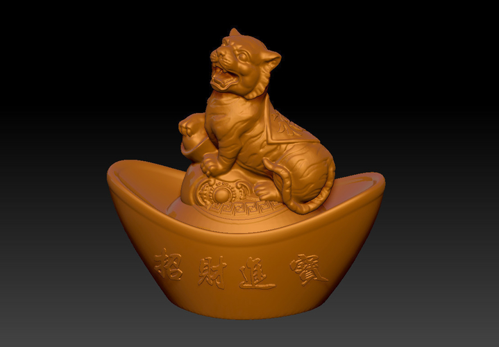 3D Printed THE YEAR OF THE TIGER GOLD INGOT EDITION TIGER 2 by kevin 3D ...