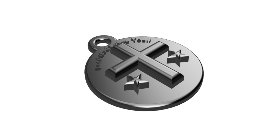 Lord God Loves You Key Chain 3D Print 467572