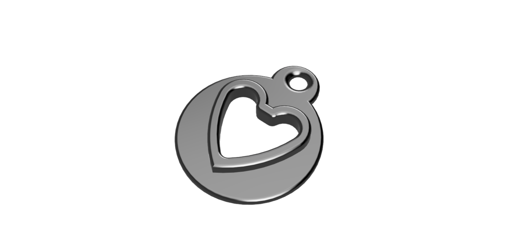 Heart Key Chain Charm 3D Print 467573