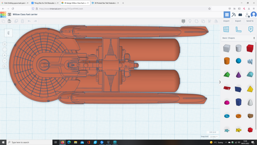 Star Trek Federation Willow Class Fuel Carrier 3D Print 467645