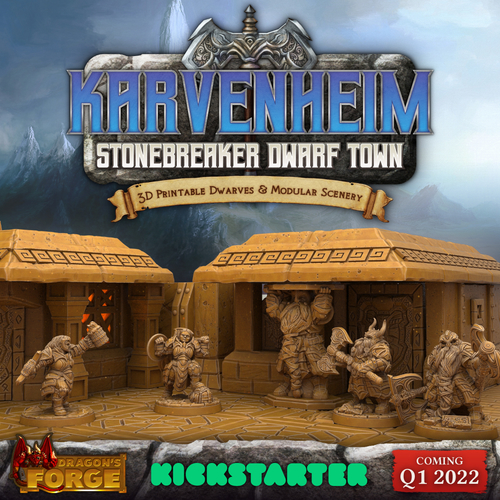 FREE Stonebreaker Dwarf STL! Karvenheim Kickstarter Preview 3D Print 467809