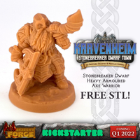 Small FREE Stonebreaker Dwarf STL! Karvenheim Kickstarter Preview 3D Printing 467811