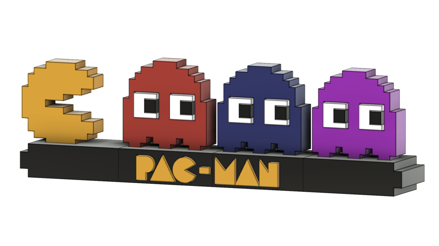Pacman Stand Arcade Pixel 3D Print 467873