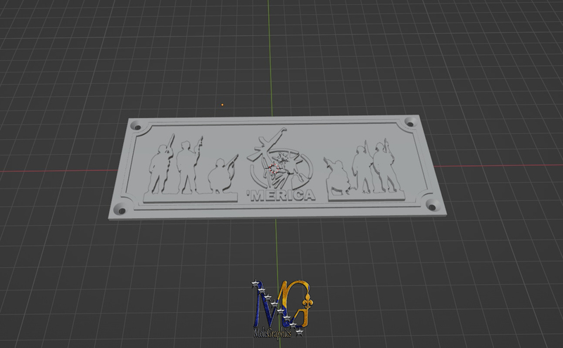 Merica Soldiers Tribute - Sign - STL 3D Print File