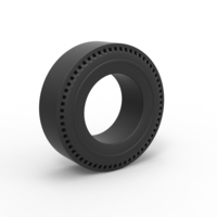 Diecast rear tire of vintage dragster Version 1 Scale 1:10 - Thumbnail 1