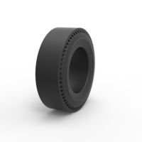 Diecast rear tire of vintage dragster Version 1 Scale 1:10 - Thumbnail 2