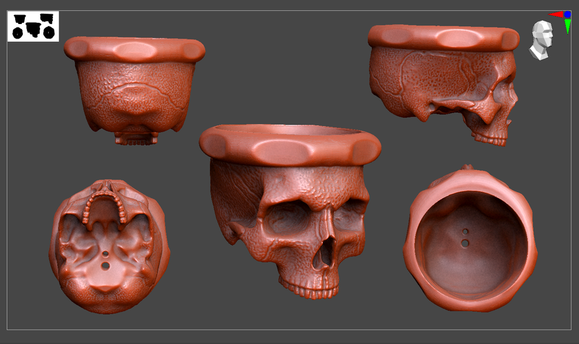 Screw Skull - ( mini vase ) 3D Print 468390