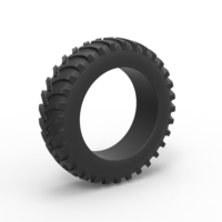 Small Diecast Tractor tire Scale 1 to 25 3D Printing 468410