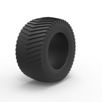 Diecast pulling tractor rear tire Scale 1 to 25 - Thumbnail 2