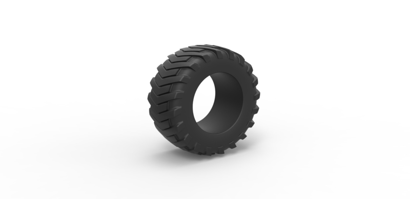 Diecast pulling tractor rear tire 2 Scale 1 to 25